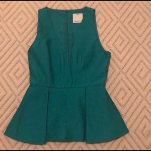 SOLD! C/MEO Collective Emerald Green Peplum Top
